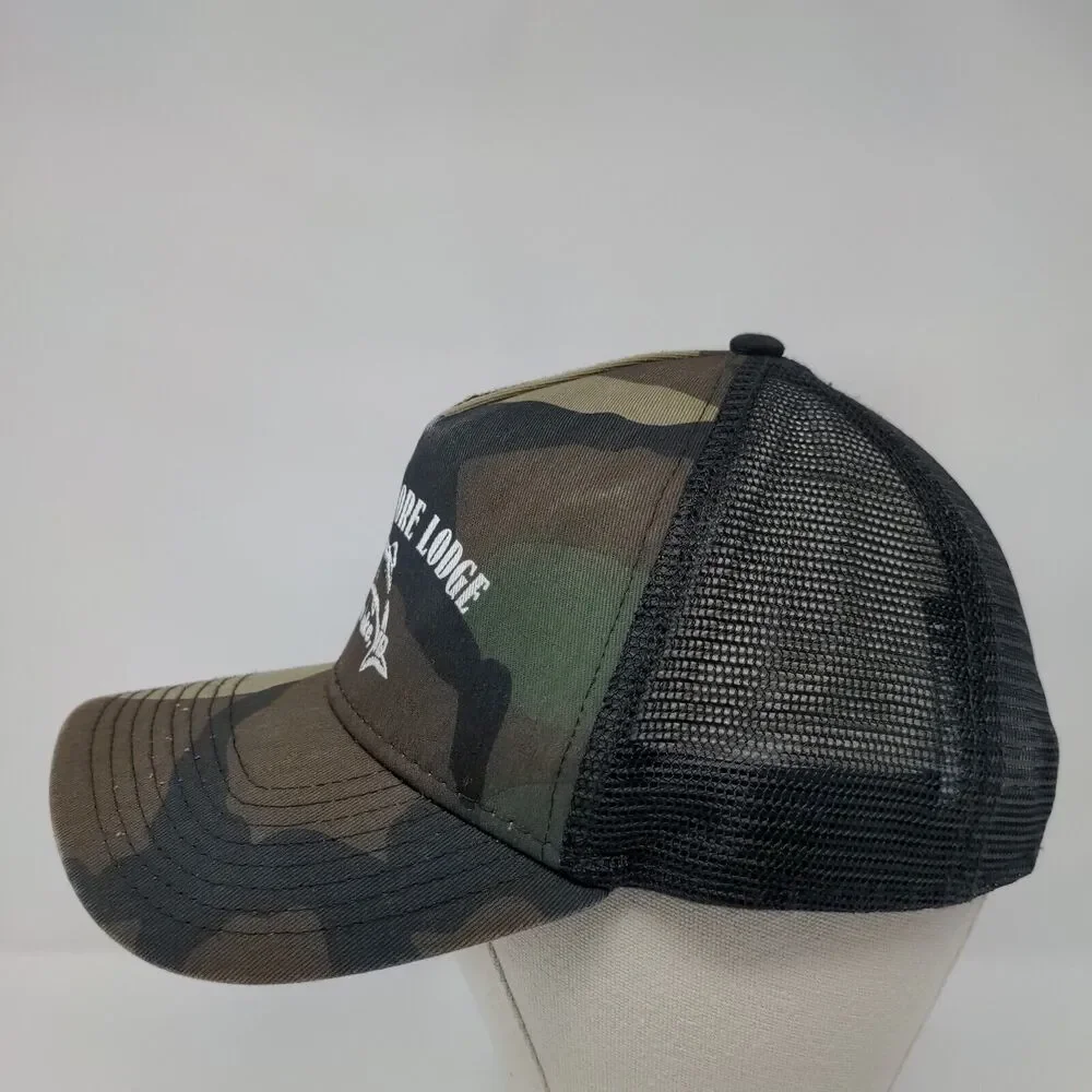 North Shore Lodge Warm Lake ID Snapback Trucker Hat Camouflage OSFM New Era